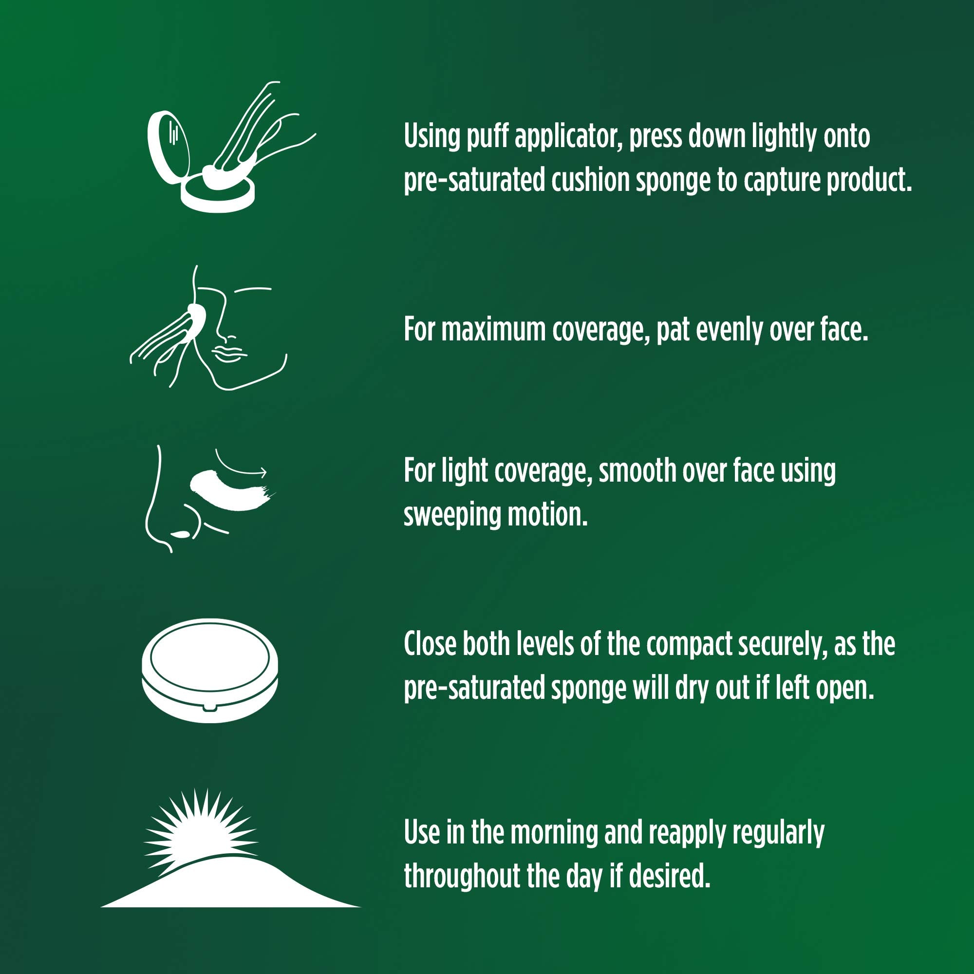 SPF50+ Cushion Foundation Buildable Dewy Finish